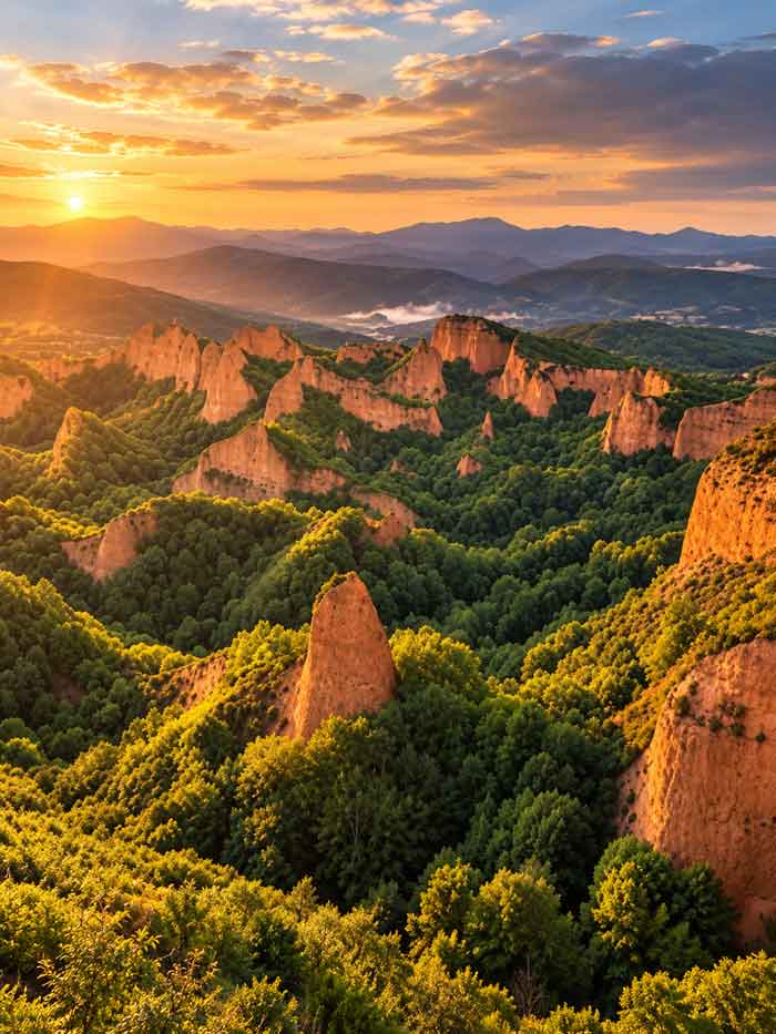 Las Médulas, paraje declarado Patrimonio de la Humanidad en la comarca de El Bierzo, León
